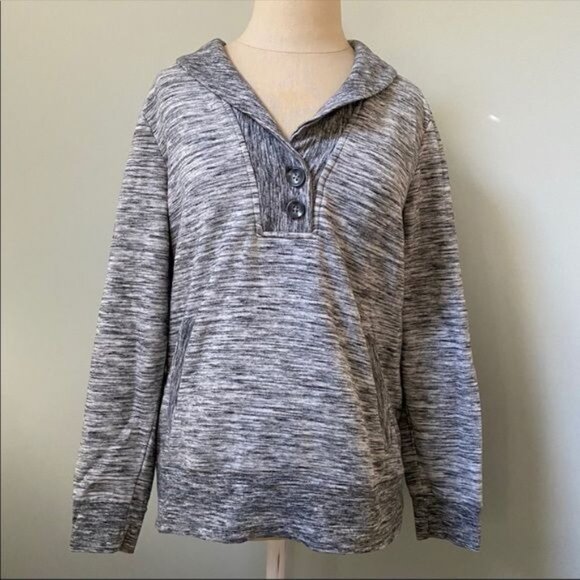 Banana Republic Cowl Neck Button Sweatshirt - Picture 1 of 9